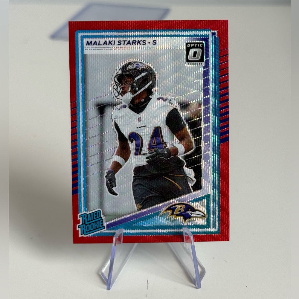 🔥 2025 Malaki Starks Panini Donruss Optic Prizm Rookie Card. Baltimore ravens